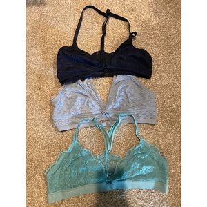 3 Aerie AE Blue Bralette LG